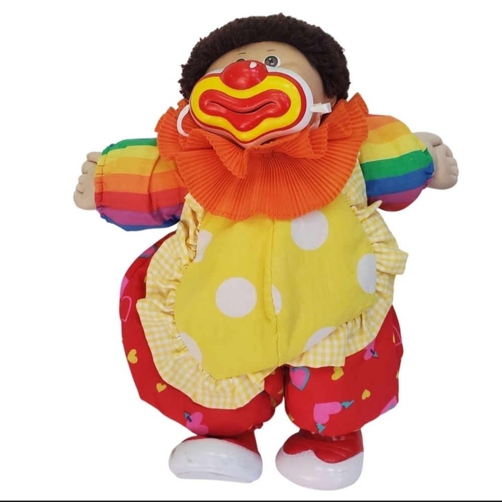 Cabbage Patch Vintage 80's Clown Doll Short Brown Hair Brown Eyes RARE